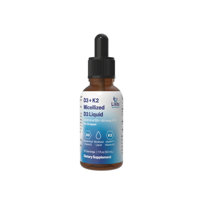 D3 + K2 Micellized D3 Liquid dropper bottle, 1 fl oz (30 mL), from Lititz Apothecary